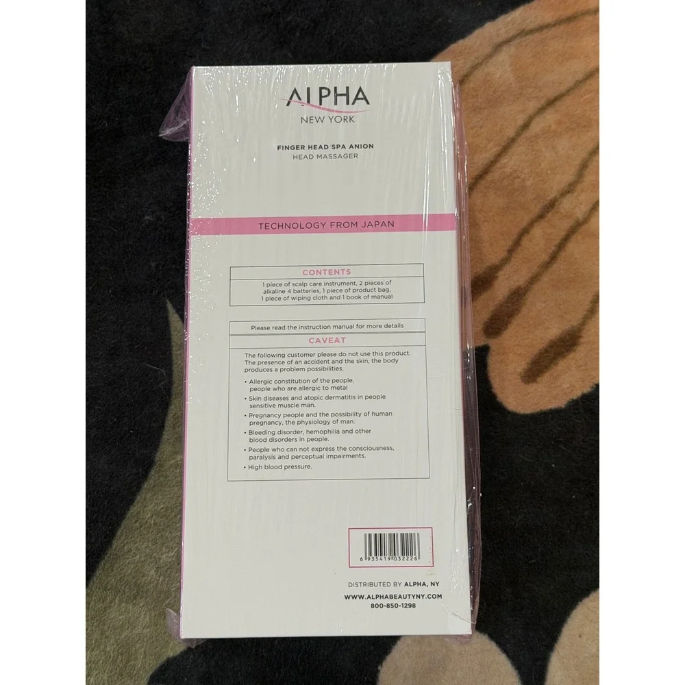 Alpha New York Finger Head Spa Anion Head Massager Scalp Care Tool New Sealed‎